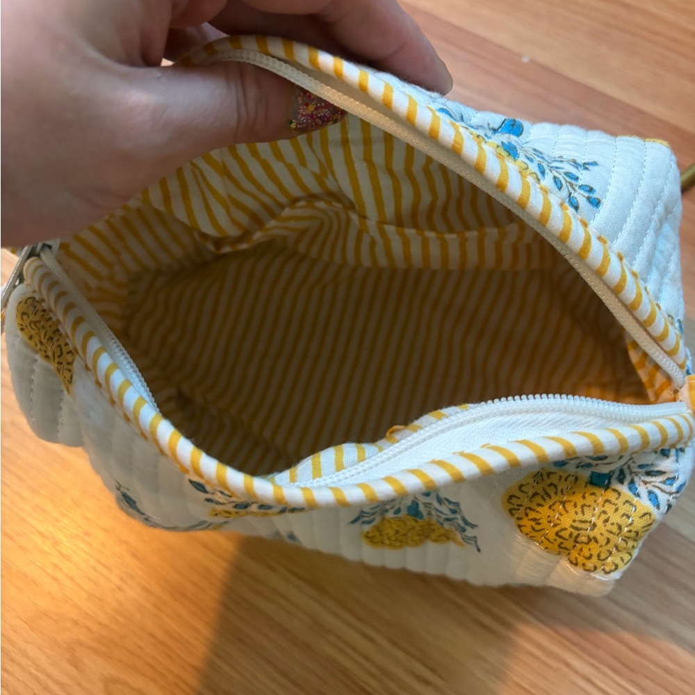 Strawflower Make Up BagYellow and Blue Floral - Picture 5 of 11